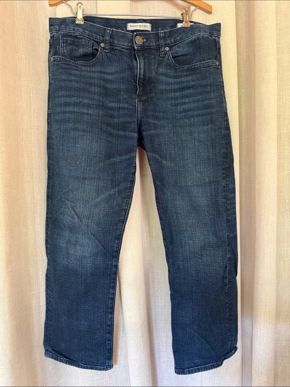 Banana Republic Premium Denim Boyfriend Jeans Dark Wash 30 Petite Classic Short